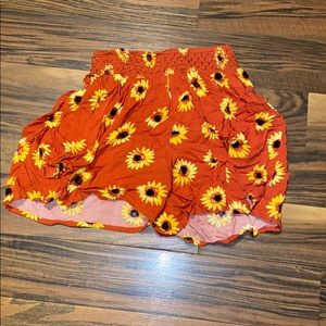 Flowy sunflower shorts
